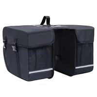 VidaXL Fietstas voor bagagedrager dubbel waterdicht 35 l zwart - thumbnail