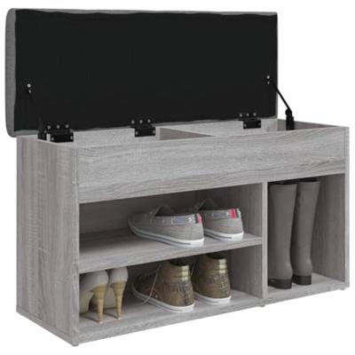 Schoenenbank 82x32x45,5 cm bewerkt hout grijs sonoma