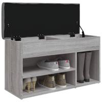 Schoenenbank 82x32x45,5 cm bewerkt hout grijs sonoma - thumbnail
