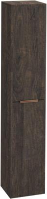 Saqu Lima hoge kast met koperen greep 35x32x180cm kasteel bruin