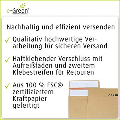 e-Green enveloppen met blokbodem, ft 229 x 162 x 40 + 86 mm, doos van 250 stuks e-Green enveloppen met blokbodem, ft 229 x 162 x 40 + 86 mm, doos van 250 stuks