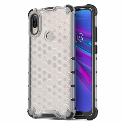 Honingraat schokbestendig PC + TPU Case voor Huawei Y6 (2019) (transparant)