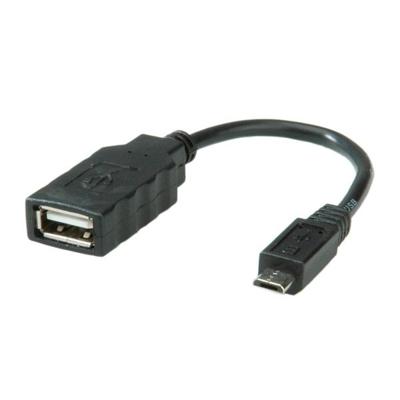 ROLINE USB 2.0 Kabel, USB A Female - Micro USB B Male, OTG, 0,15 m ROLINE USB 2.0 Kabel, USB A Female - Micro USB B Male, OTG, 0,15 m