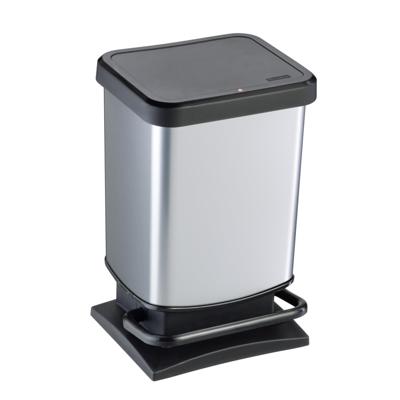 Rotho paso pedaalemmer 20l zilver Rotho paso pedaalemmer 20l zilver
