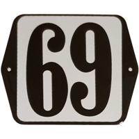Huisnummer naambordje standaard 15x12 cm nummer 69 - Warentuin mix - thumbnail