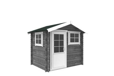 Interflex 2520 Blokhut 250x200 cm 28 mm vuren exterieur gecoat- Zadeldak- Hout- Interflex