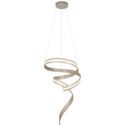 LED Hanglamp - Cinque Cisenna - 1 Lichtpunt van 80 Watt - Dimbaar - Aanpasbare Lichtkleur - Hoogte Aanpasbaar - 180cm - Warm Beige - Metaal