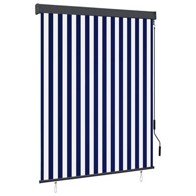 Rolgordijn voor buiten 140x250 cm blauw en wit