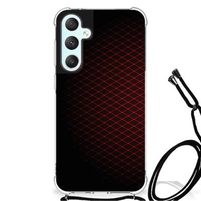 Samsung Galaxy S23 FE Doorzichtige Silicone Hoesje Geruit Rood Samsung Galaxy S23 FE Doorzichtige Silicone Hoesje Geruit Rood