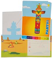 Folat BV Indianen uitnodigingen, 8st. - thumbnail