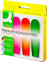 Q-CONNECT Premium markeerstift, geassorteerde kleuren, pak van 4 stuks - thumbnail