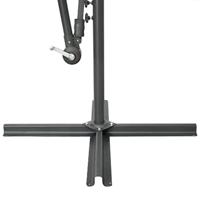 VidaXL Zweefparasol met led en stalen paal wijnrood - thumbnail