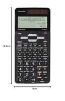 Sharp ELW506 T-GY Schoolrekenmachine Zwart/zilver Aantal displayposities: 16 werkt op batterijen, werkt op zonne-energie (b x h x d) 80 x 166 x 14 mm - thumbnail