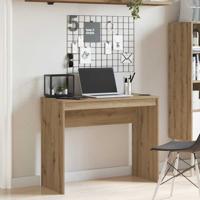 Bureau 90x40x72 cm bewerkt hout artisanaal eikenkleur - thumbnail