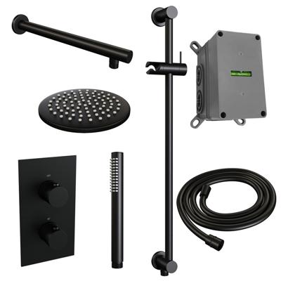 Thermostatische inbouw regendouche 3-weg omstelling SET 37 - Mat zwart