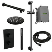 Thermostatische inbouw regendouche 3-weg omstelling SET 37 - Mat zwart - thumbnail