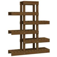 Plantenstandaard 85x25x109,5 cm massief grenenhout honingbruin - thumbnail