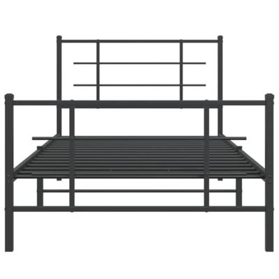 Bedframe met hoofd- en voeteneinde metaal zwart 100x200 cm