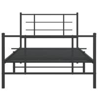 Bedframe met hoofd- en voeteneinde metaal zwart 100x200 cm - thumbnail
