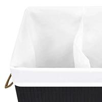 Wasmand met 2 vakken 72 L bamboe zwart - thumbnail