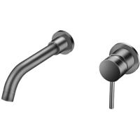 Wastafelkraan - Leoni - Inbouw - met Inbouwdeel - Waterbesparend - Gunmetal Grijs - PVD Coating - thumbnail