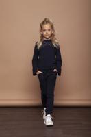 Le Chic Meisjes broek met kant - Marine blauw - thumbnail