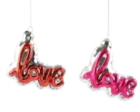 Decoris kersthanger glas LOVE - assortiment - thumbnail