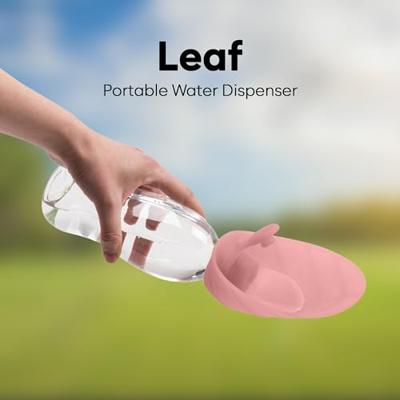 United Pets Leaf - Hond Waterfles voor Wandelen, Gemaakt van Siliconen, Kleur Roze. Waterdispenser om mee te Nemen voor Honden,Outdoor Draagbare Huisdier Reisfles, Drinkwaterfles Bowl Dispenser