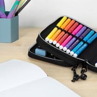 Dubbele etui Milan Sunset Zwart Groen 19,5 x 13 x 5 cm 36 Onderdelen - thumbnail