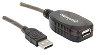 Manhattan USB-kabel USB 2.0 USB-A stekker, USB-A bus 10.00 m Zwart 150248 - thumbnail