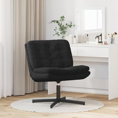 Draaibare Relaxstoel met kussen Anders Zwart 63 x 75 x 76 cm Fluweel - thumbnail