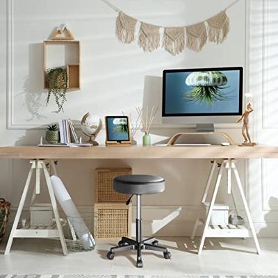 Monzana Bureaustoel - draaistoel - kruk - met - gestoffeerde - zitting - in - zwart