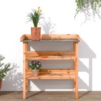 Plantentafel met schappen 78x38x82,5 cm vurenhout bruin - thumbnail