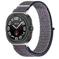 Nylon Sport loop bandje - Donkerblauw gemêleerd - Samsung Galaxy Watch Ultra 47mm - thumbnail