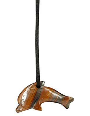 Dolfijn Hanger Tijgeroog (Doorboord) Dolfijn Hanger Tijgeroog (Doorboord)