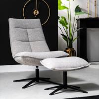 Eleonora Fauteuil 'Marcus' met voetenbank, kleur Lichtgrijs Baquer - thumbnail