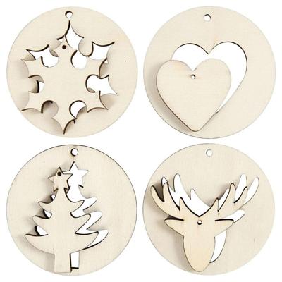 Creativ Company Houten kersthangers 2in1, 8st. Creativ Company Houten kersthangers 2in1, 8st.