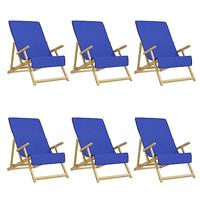 VidaXL Strandhanddoeken 6 st 400 g/m² 60x135 cm stof koningsblauw - thumbnail