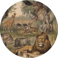WallArt behangcirkel animals of africa 190 cm - thumbnail