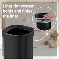 Afvalbak Desq open inworp 20 liter metaal zwart - thumbnail