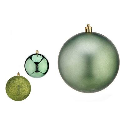 Kerstballen Groen Plastic Ø 10 cm 6 Stuks