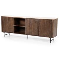 Eleonora Dressoir 'Lio' Mangohout en Travertin, 200cm - thumbnail