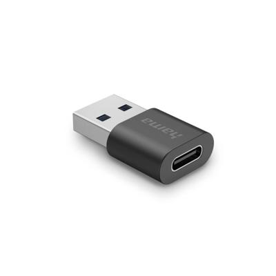 Hama USB-Adapter USB A Stekker - USB C Aansluiting USB 3.2 GEN2 10 Gbit/s Zwart Hama USB-Adapter USB A Stekker - USB C Aansluiting USB 3.2 GEN2 10 Gbit/s Zwart