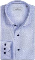 Thomas Maine Heren Overhemd Lichtblauw Geometrische Print Tailored Fit - thumbnail
