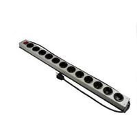 Stekkerblok 12 stopcontacten met schakelaar snoer stekker professioneel zilverkleurig snoer 1.5M - thumbnail