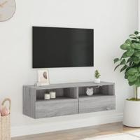 Tv-wandmeubel 100x30x30 cm bewerkt hout grijs sonoma - thumbnail