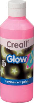 Creall glow in the dark verf roze, 250ml