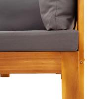 2-delige Loungeset met kussens massief acaciahout - thumbnail