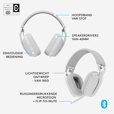 Logitech Zone Vibe 100 Draadloos wit Logitech Zone Vibe 100 Draadloos wit