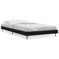 Bedframe bewerkt hout zwart 100x200 cm - thumbnail